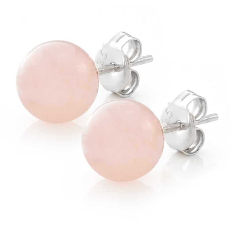 Rose quartz sale stud earrings