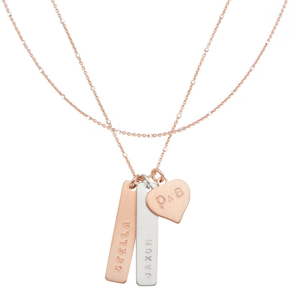 Rose Gold Family Necklace - Citrus