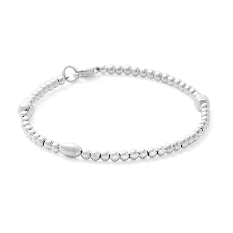 Silver Bead Bracelet on Wire