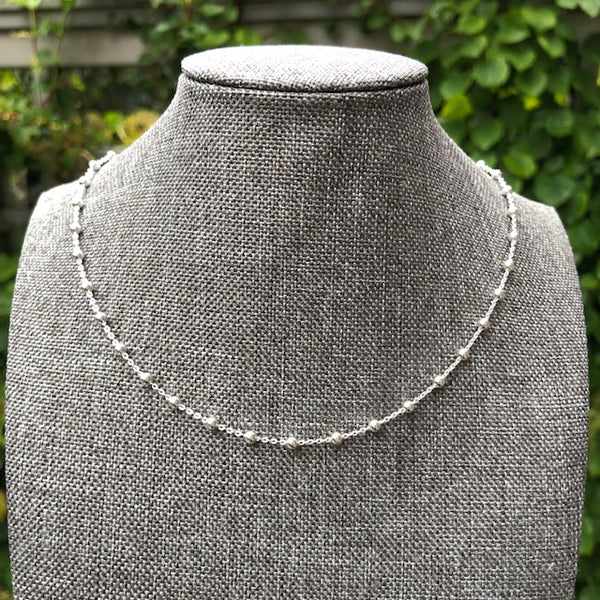 Silver Bead Necklace - Citrus