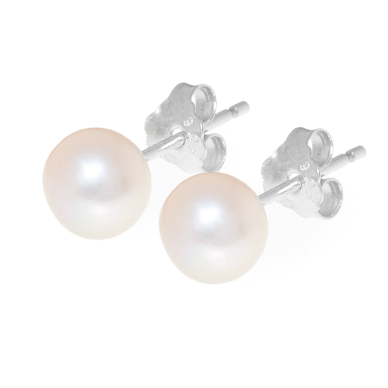 Medium Pink Pearl Earrings