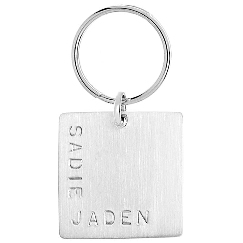 Square Silver Keychain