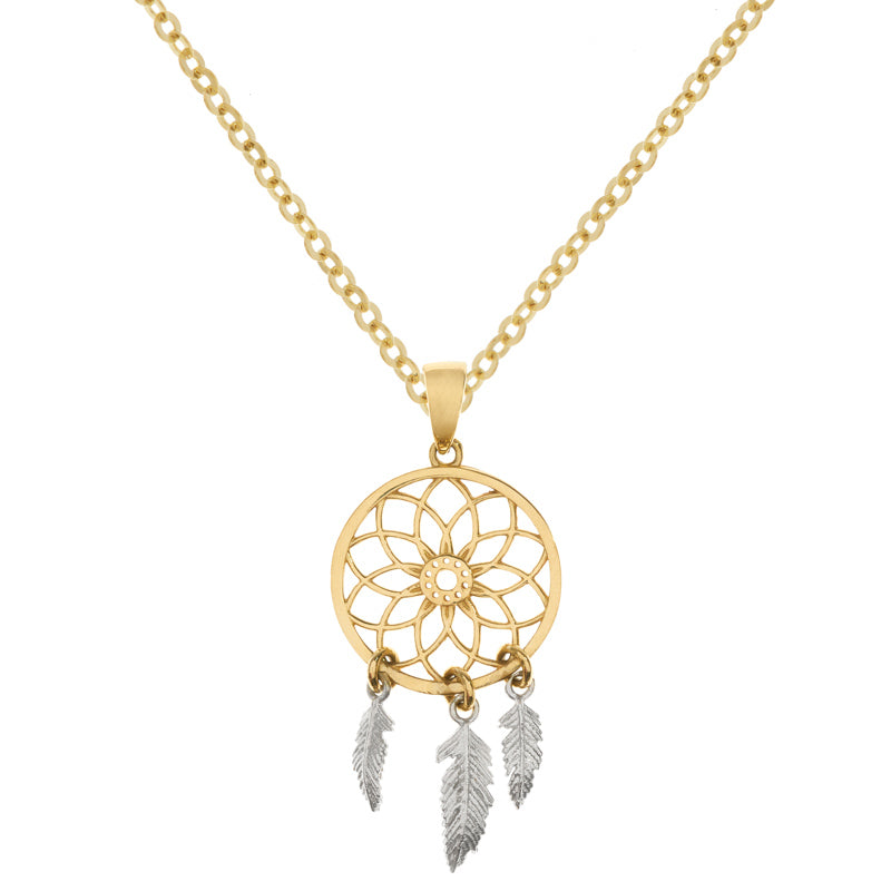 Yellow Gold Dreamcatcher Necklace