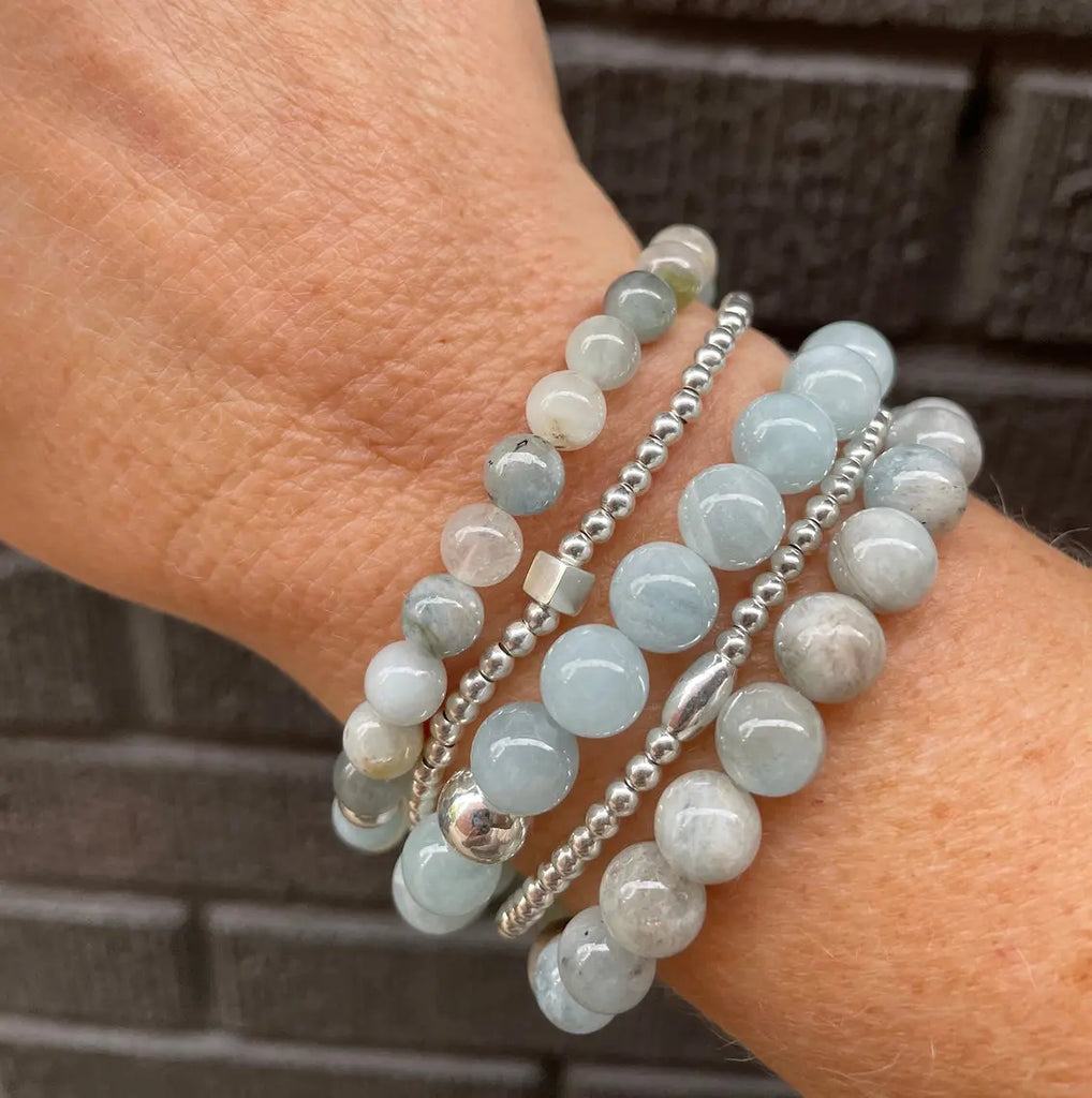 Aquamarine Bracelet Stack - Citrus