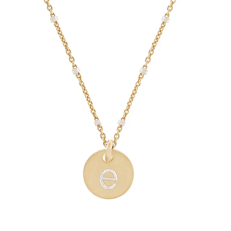 Yellow Gold Sparkle Initial Necklace - Citrus