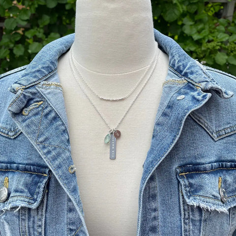 Pearl Morse Code Graduation Necklace Layers - Citrus
