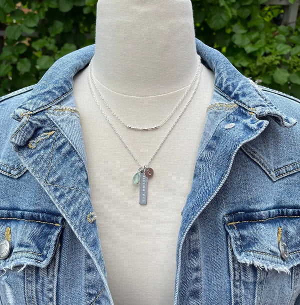 Pearl Morse Code Graduation Necklace Layers - Citrus