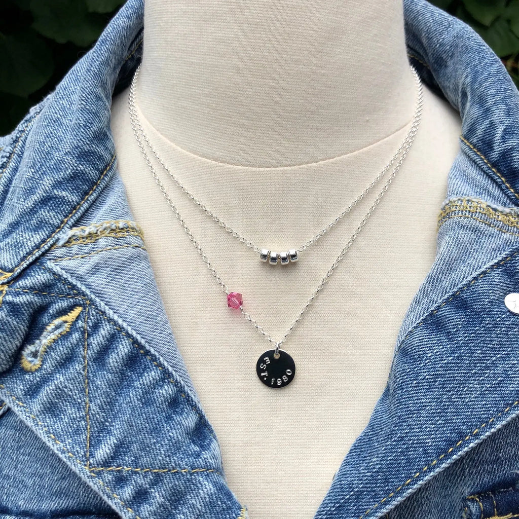 Layered Decade + Established Year Necklaces - Citrus