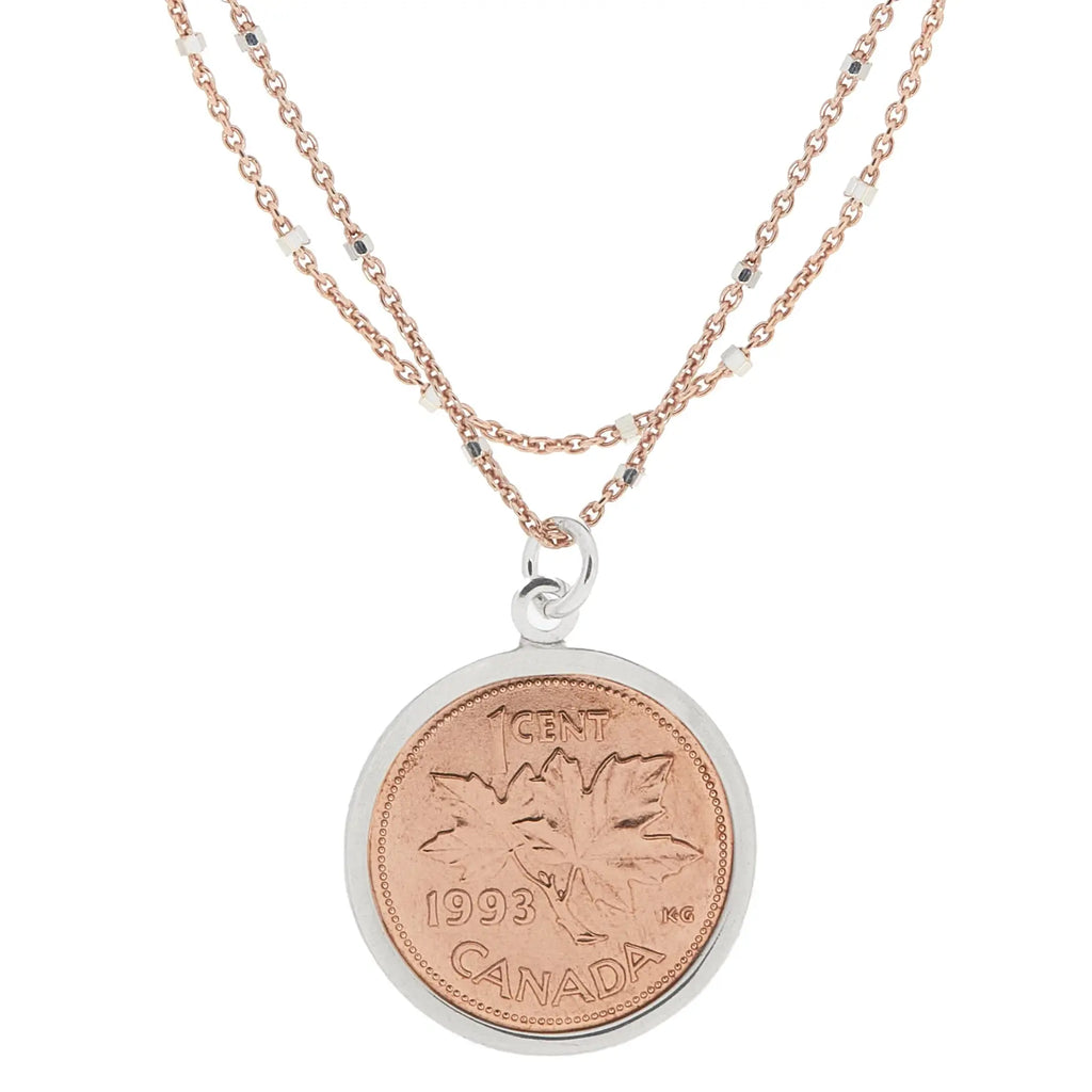 Rose Gold Penny Necklace Layers - Citrus
