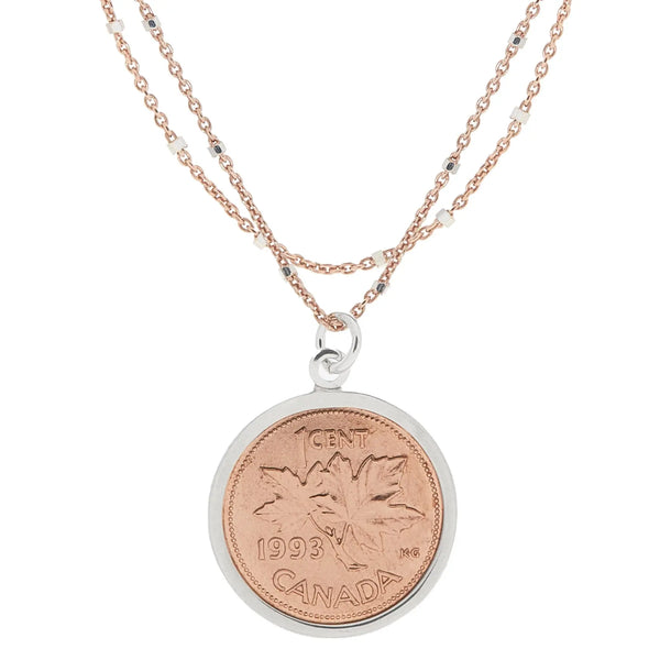 Rose Gold Penny Necklace Layers - Citrus