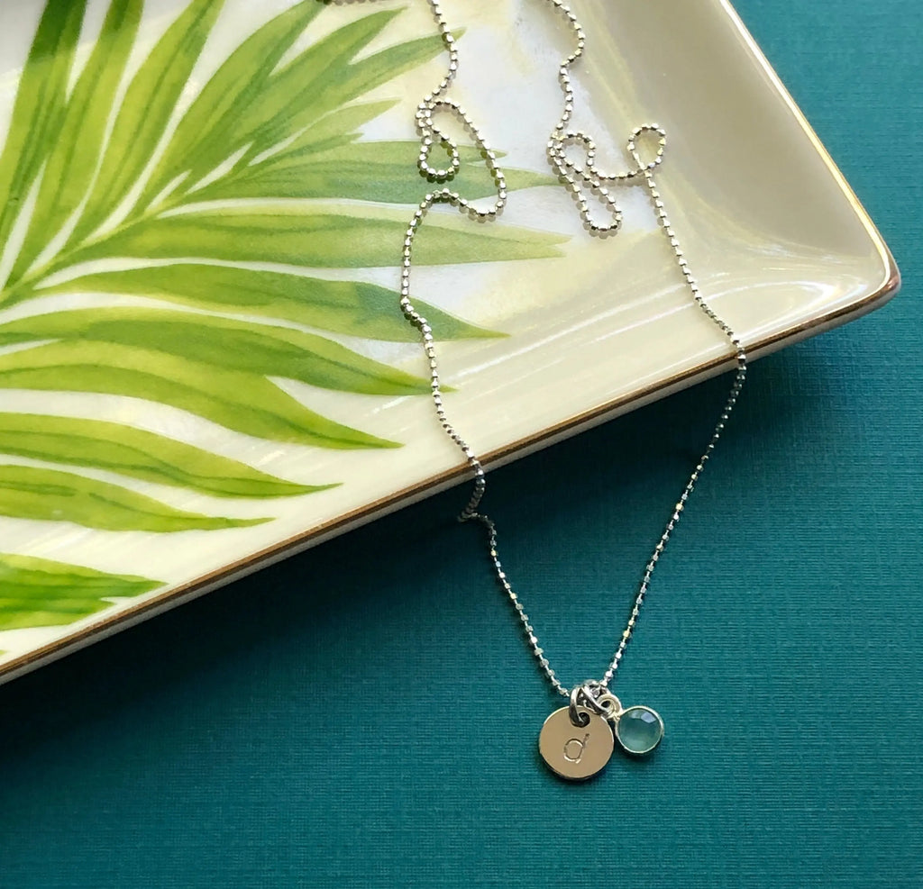 Chalcedony Initial Necklace - Citrus