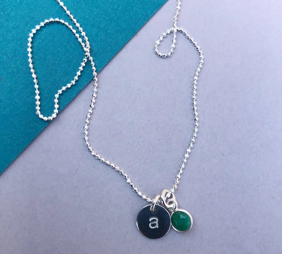 Emerald Initial Necklace - Citrus