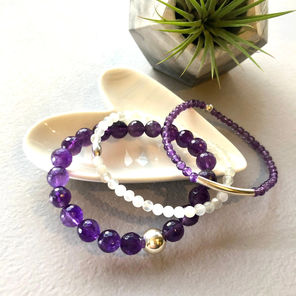 Amethyst Tube Bracelet - Citrus