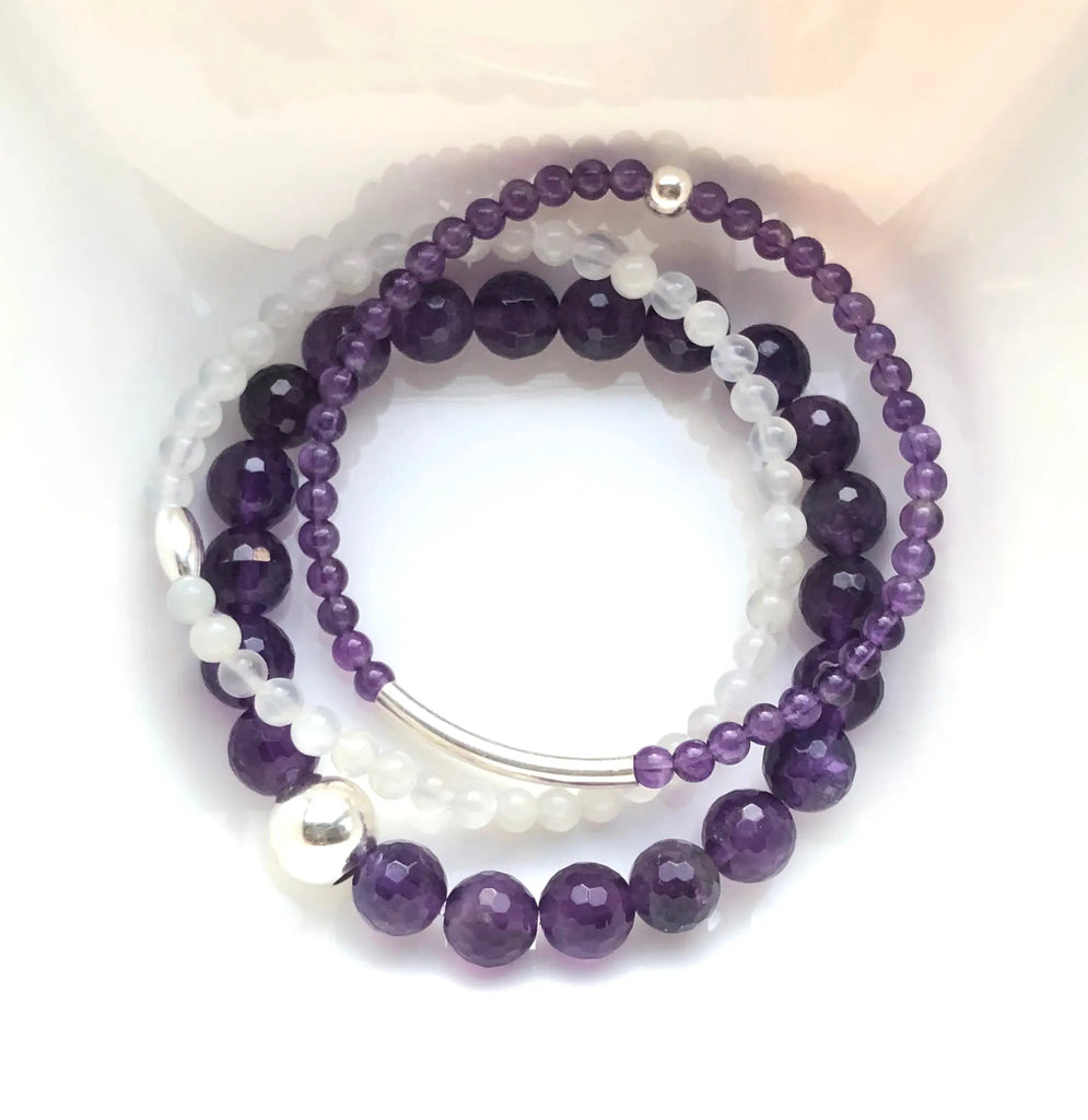 Amethyst Tube Bracelet - Citrus
