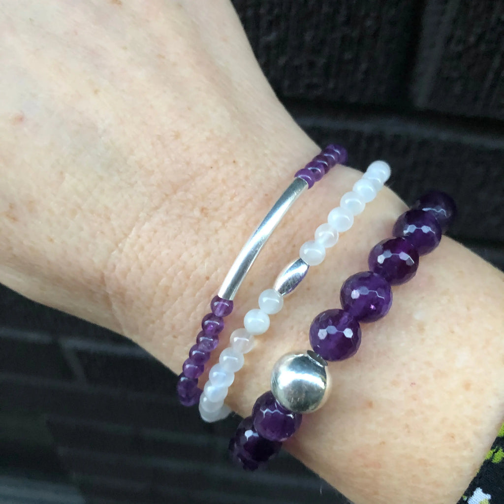 Amethyst Tube Bracelet - Citrus
