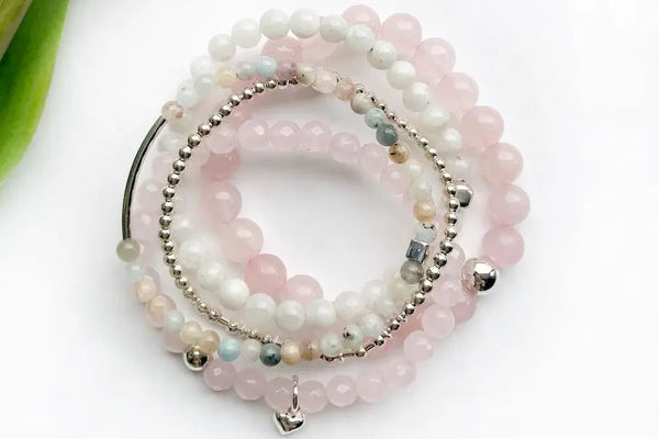 Love Morse Code Bracelet Stack - Citrus