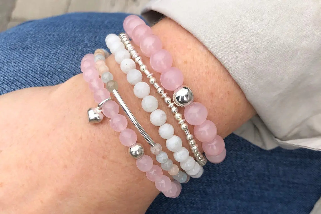 Love Morse Code Bracelet Stack - Citrus