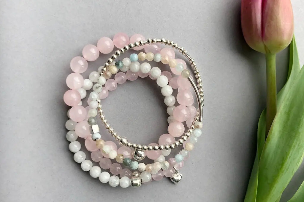 Love Morse Code Bracelet Stack - Citrus