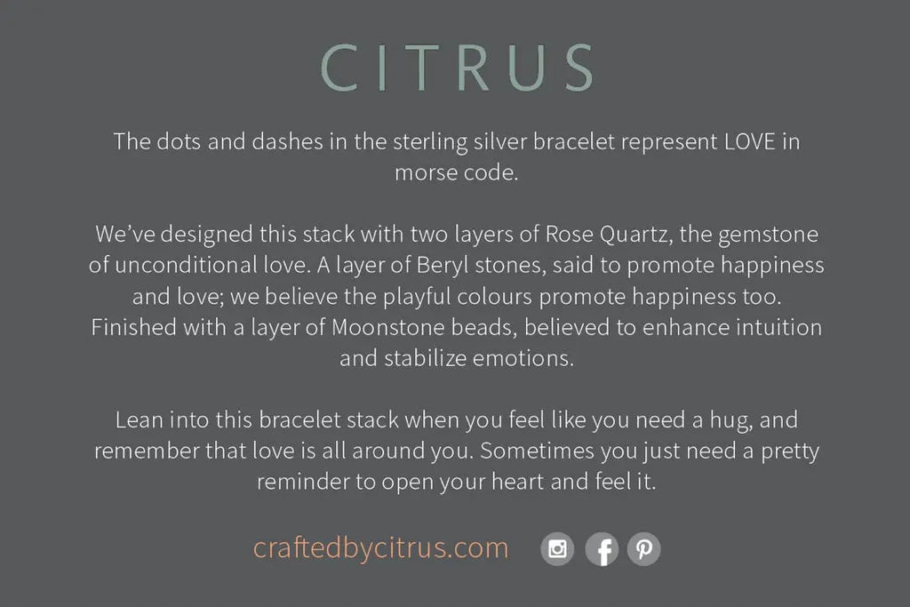 Love Morse Code Bracelet Stack - Citrus