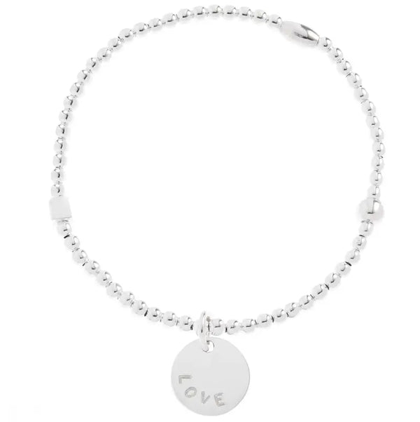 Petal Silver Bead Bracelet - Citrus