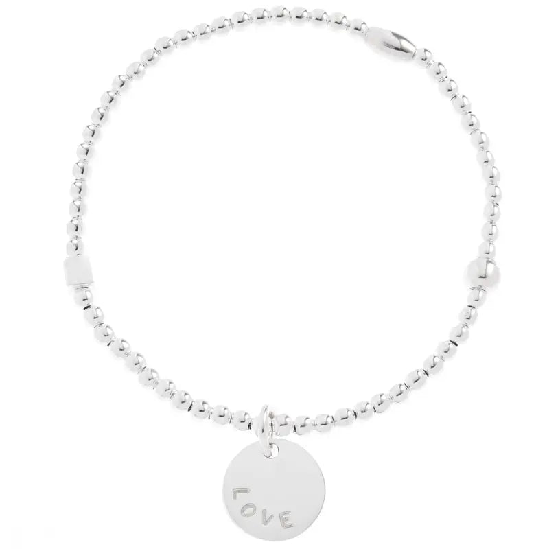 Petal Silver Bead Bracelet - Citrus
