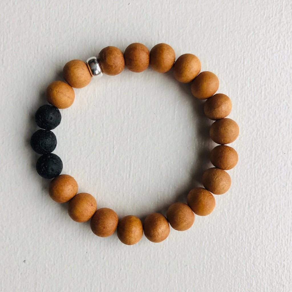 Sandalwood Lava Stone Bracelet - Citrus