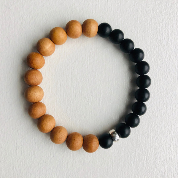 Sandalwood Obsidian Bracelet - Citrus