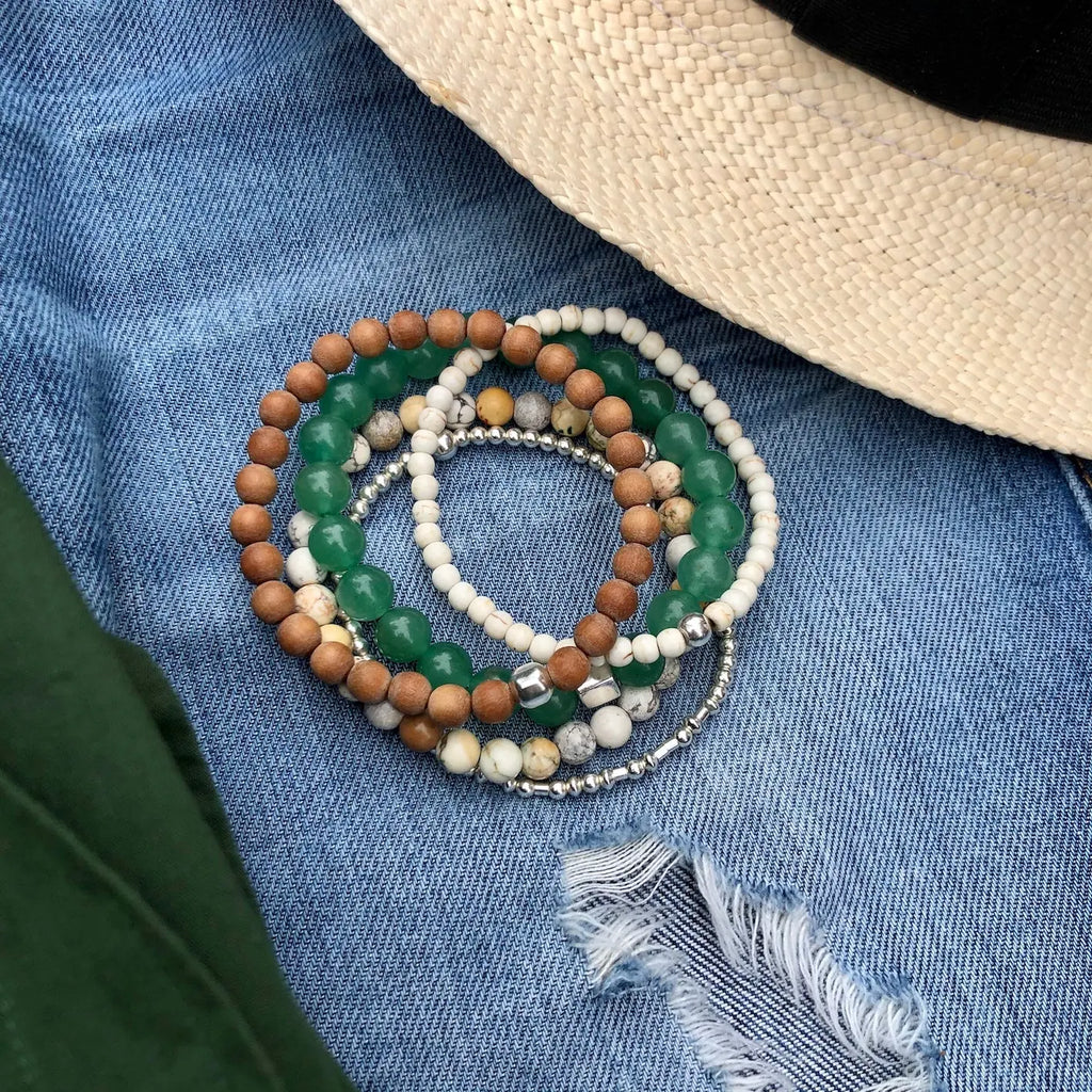 Strength Morse Code Bracelet Stack - Citrus