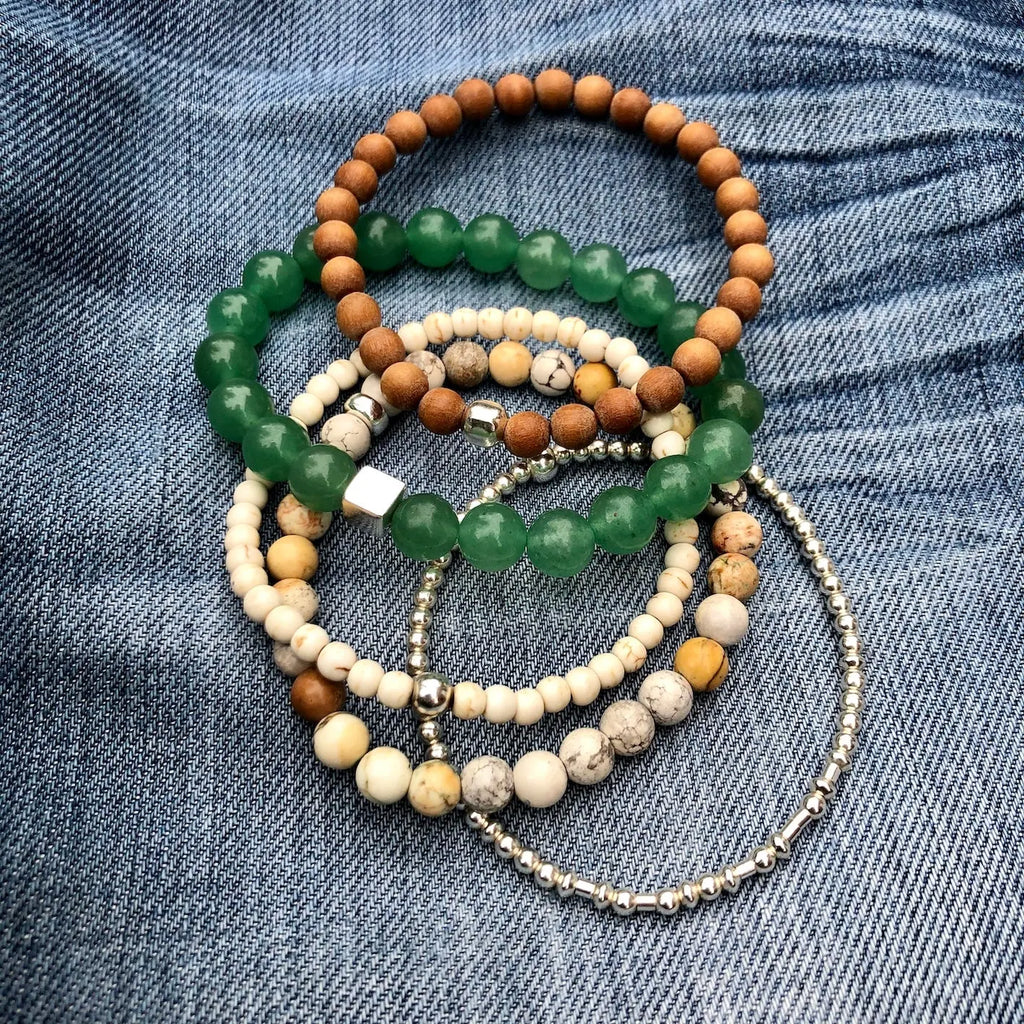 Strength Morse Code Bracelet Stack - Citrus