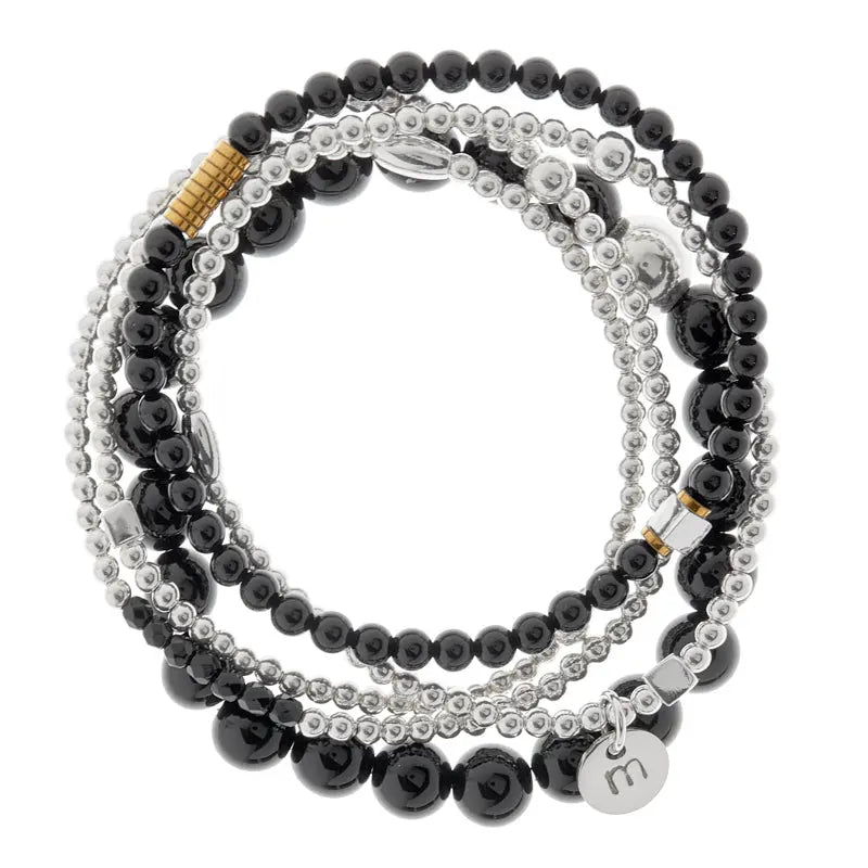 Warrior Initial Bracelet Stack - Citrus