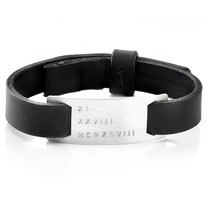 Marley Black Leather Bracelet - Citrus