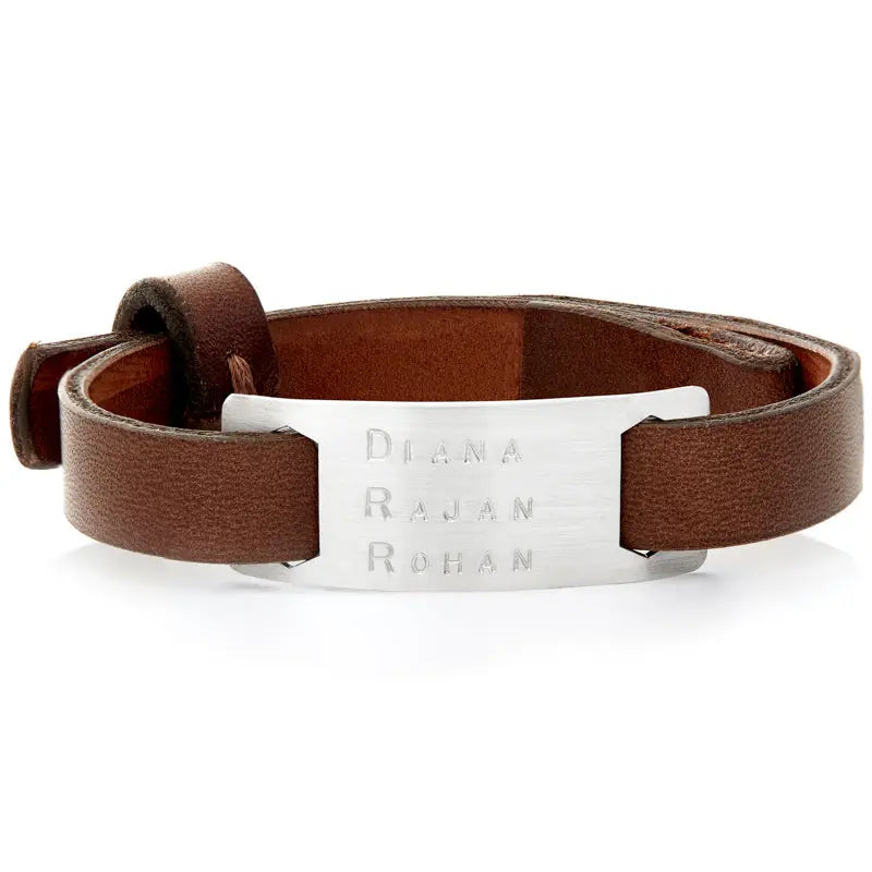 Marley Brown Leather Bracelet - Citrus