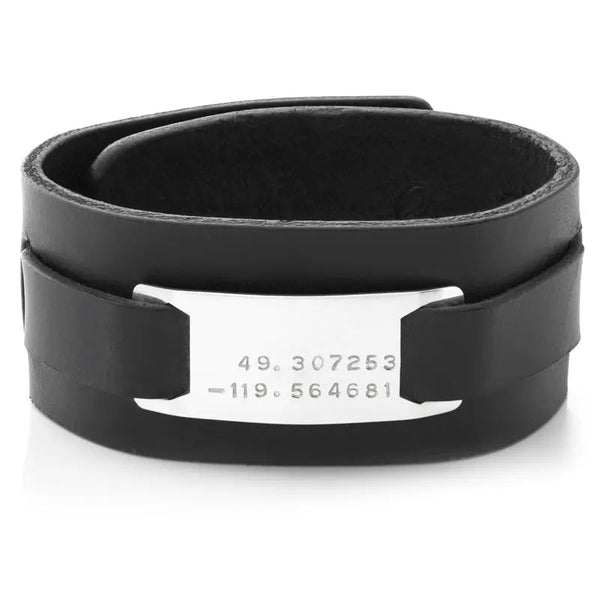 Men's Black Leather Cuff - Citrus