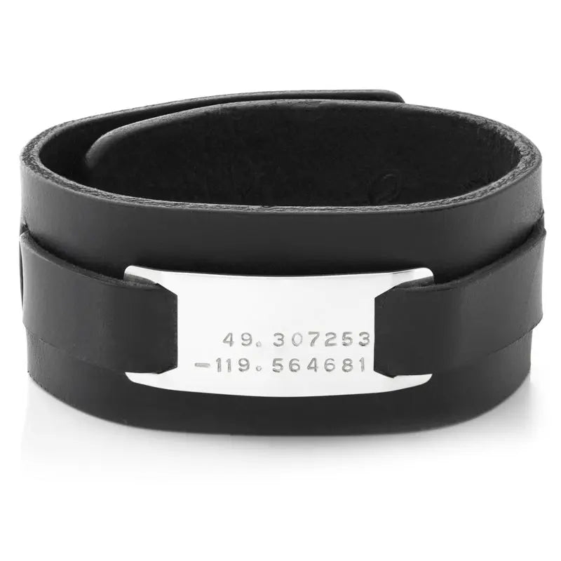 Men's Black Leather Cuff - Citrus