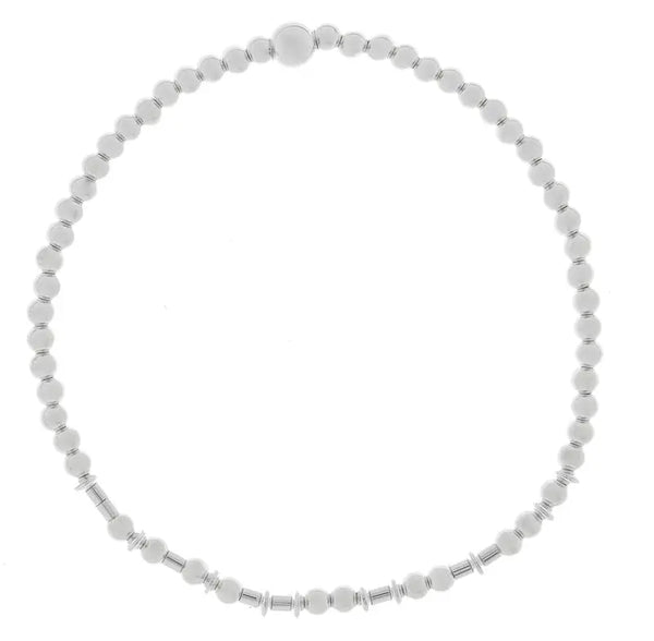Morse Code Silver Bead Bracelet - Citrus