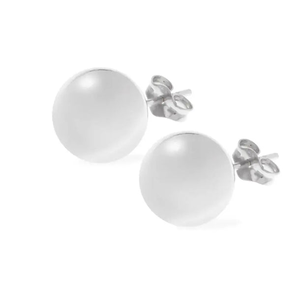 Large Silver Ball Stud Earrings - Citrus