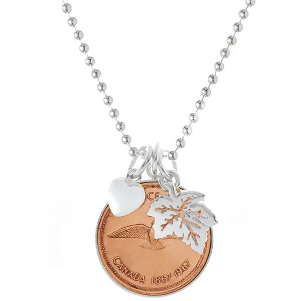 O Canada Necklace Silver Edged - Citrus