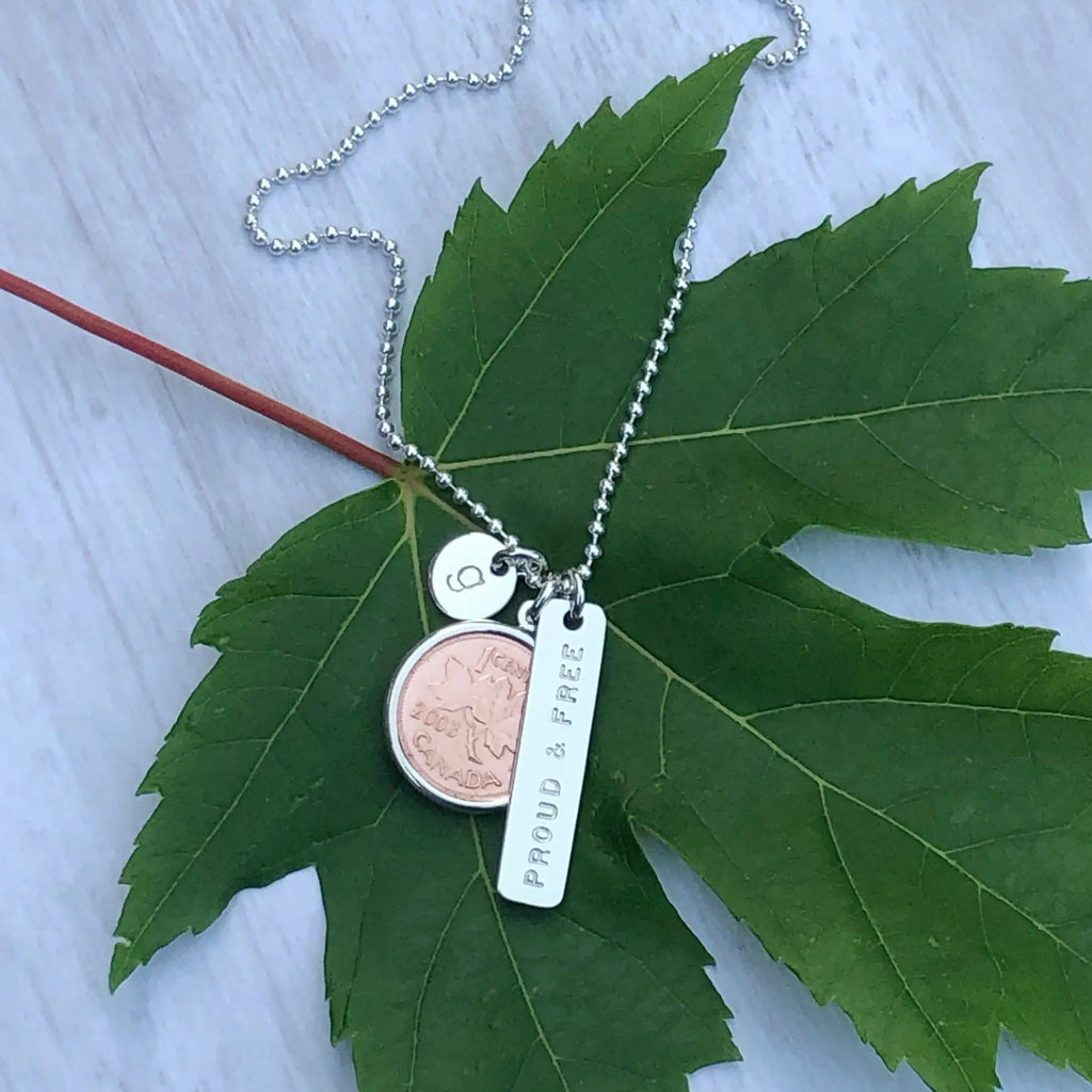 Proud + Free Initial Penny Necklace - Citrus