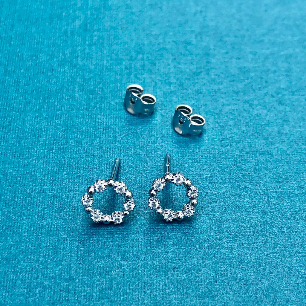 Silver Circlet Stud Earrings - Citrus