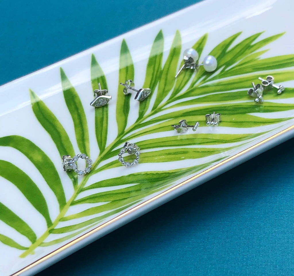 Silver Circlet Stud Earrings - Citrus