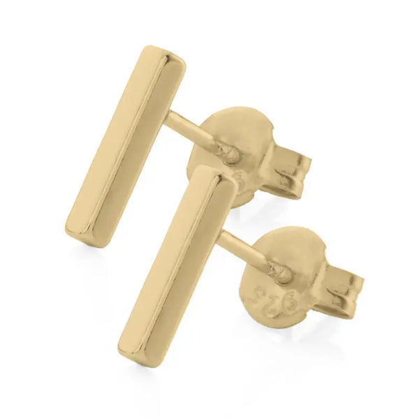 Yellow Gold Bar Earrings - Citrus