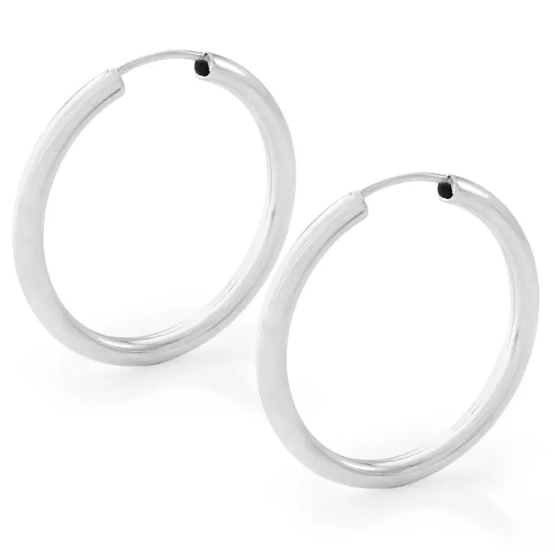 25mm Thick Silver Hoop Earrings - Citrus