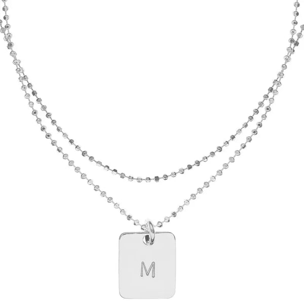 Mini Initial Layered Necklace - Citrus