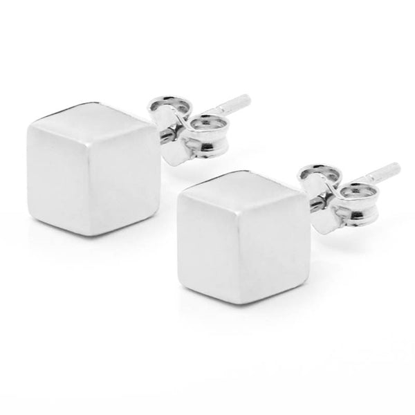 Silver Cube Earrings